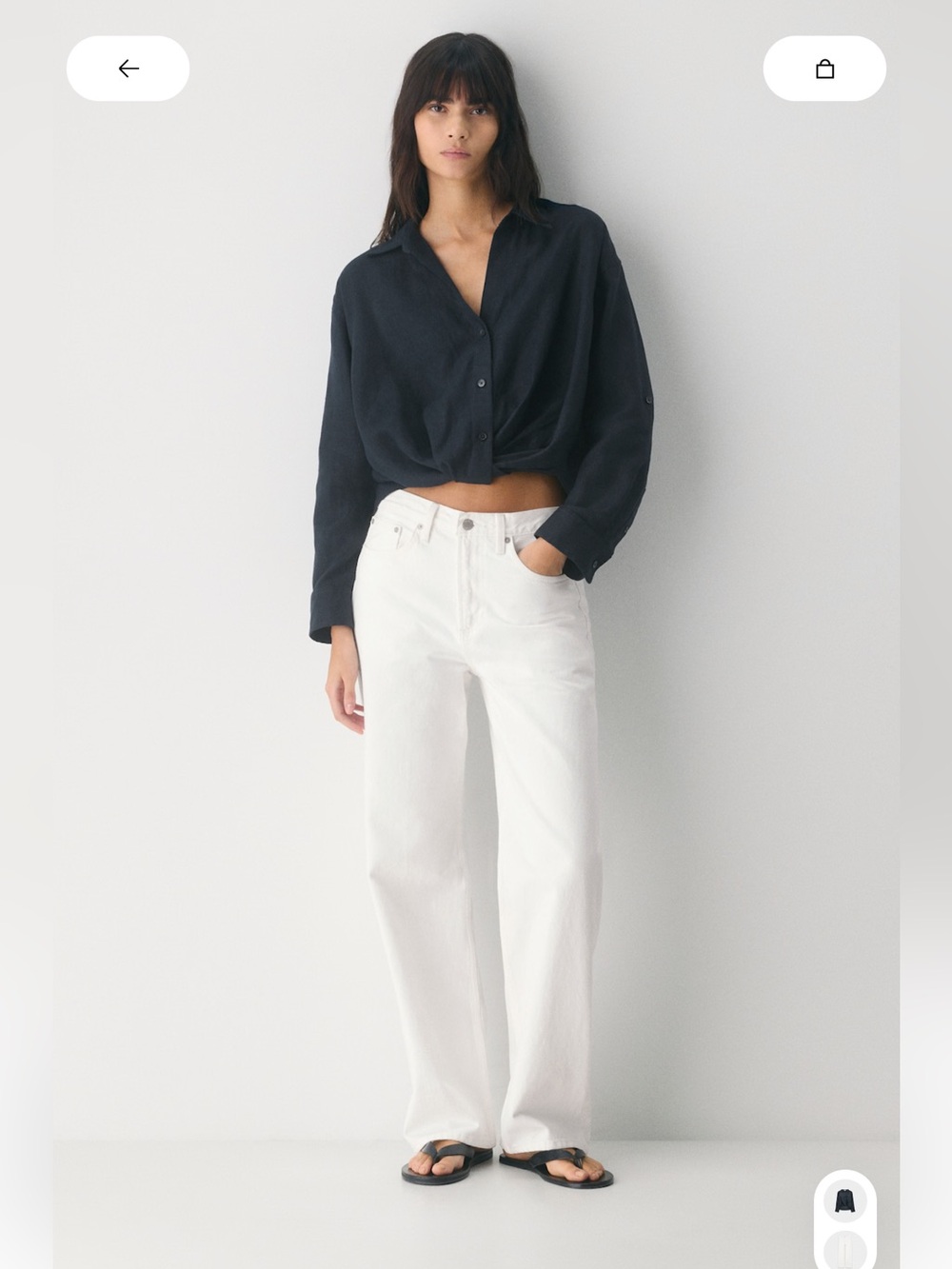 Aritzia Portofino Linen Shirt Admiral Size XXS Little Moon